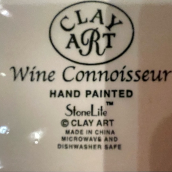 Hand painted Wine Connoisseur platter with stand new in box - Picture 6 of 6